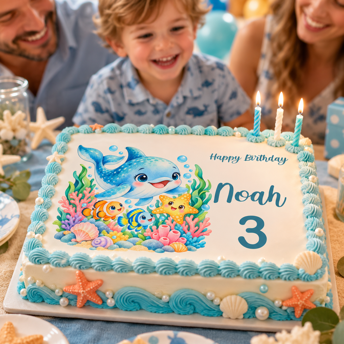 MUCKKI-PRO:899f3d54d0506b9c46f034fd43605a2f69abb737e7157fb15df8cdf0d09a8596:Tortenaufleger Geburtstag Delfin 1 – versch. Formen mit Name