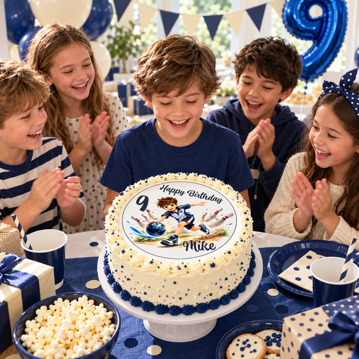 MUCKKI-PRO:71df0ba8653b15854ee9f93940afa5d57870cc9ad3ae30d02bf861c55e9482fc:Tortenaufleger Geburtstag Kegeln 1 Name & Zahl (20cm) Fondant Papier