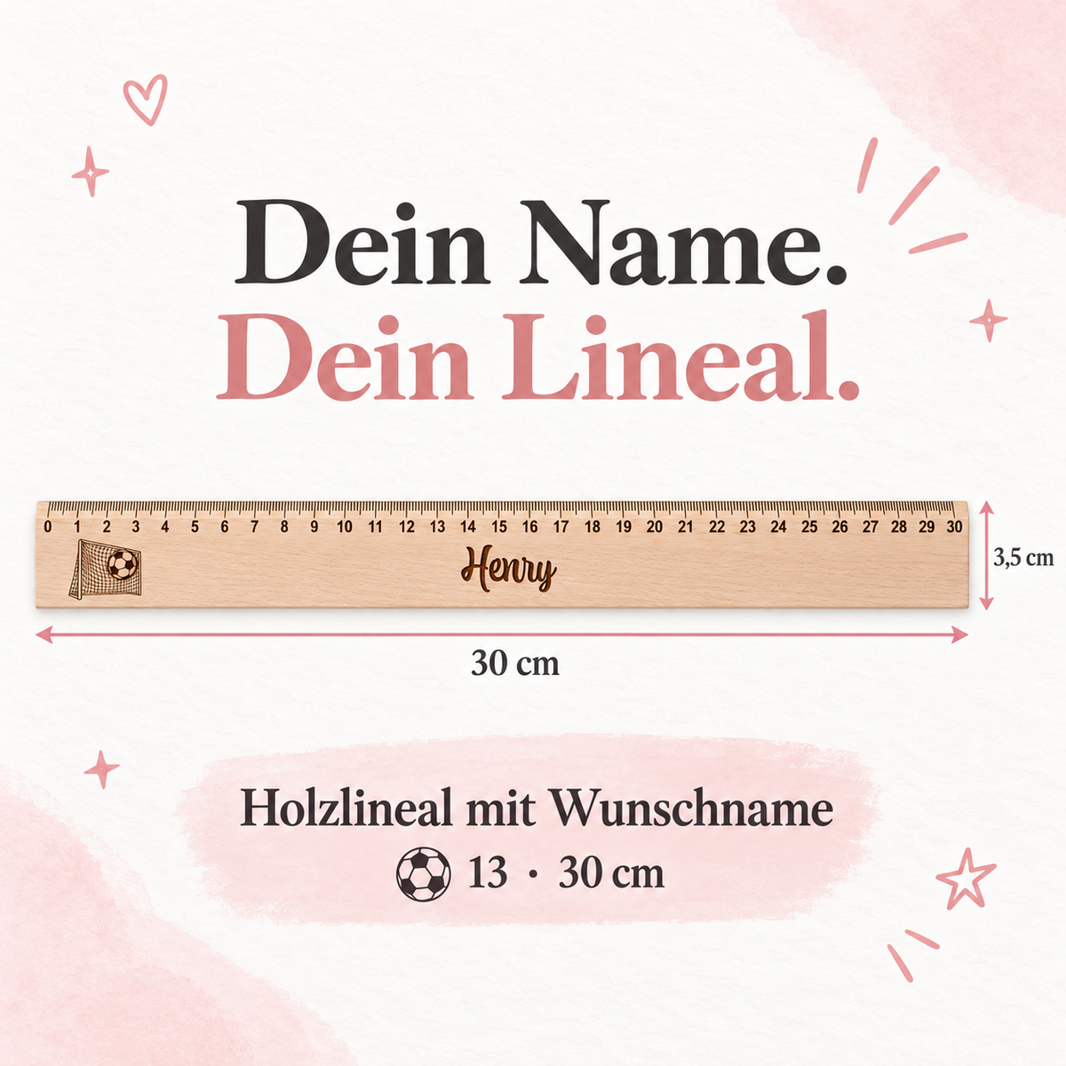 MUCKKI-PRO:652ff19533b20df504694c16329195f947abd462f13ae3b8f842f77034f77398:Lineal Holz personalisiert Fußball 13, 30cm