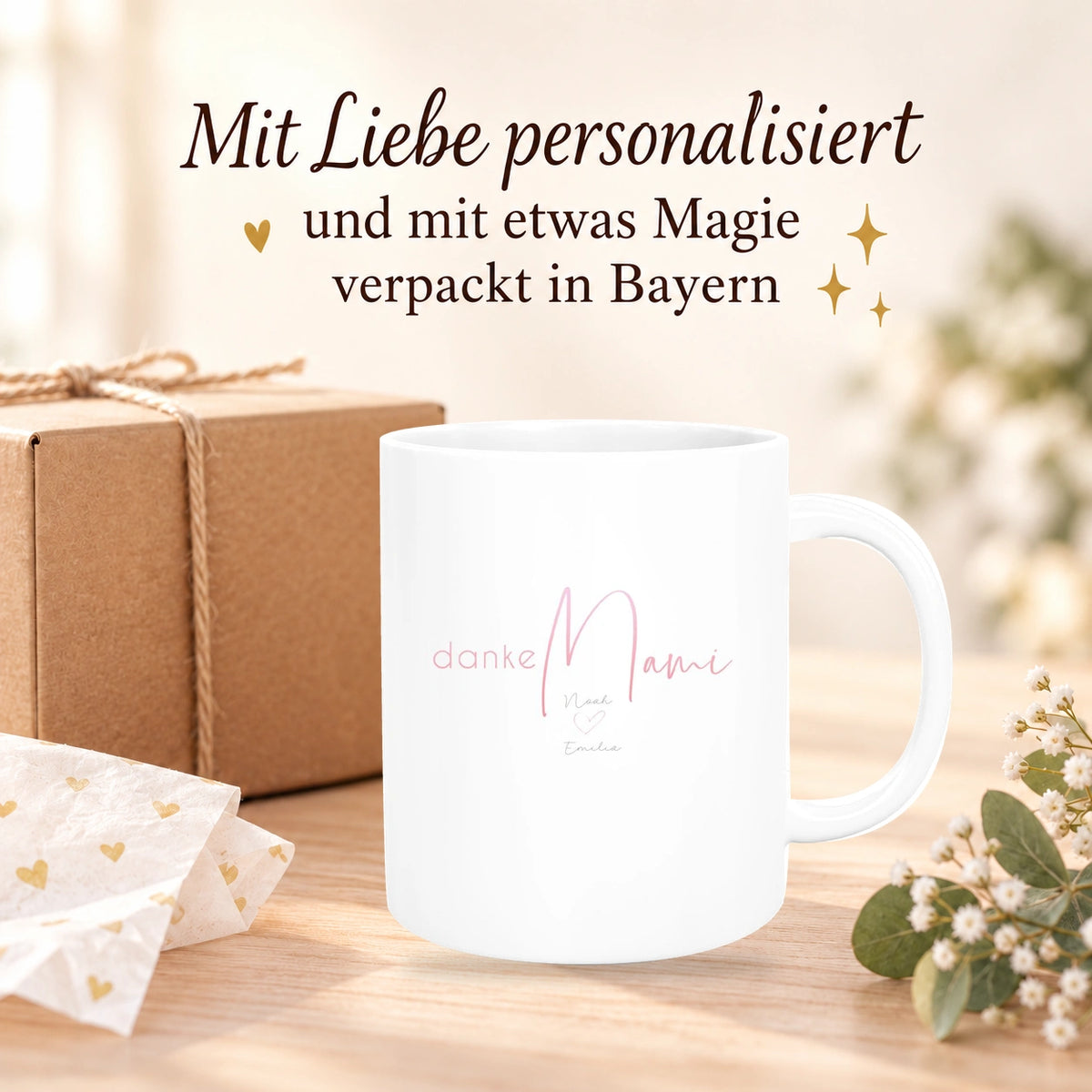 Tasse Muttertag 5 Wunschnamen Keramik Personalisiert versch. Farben