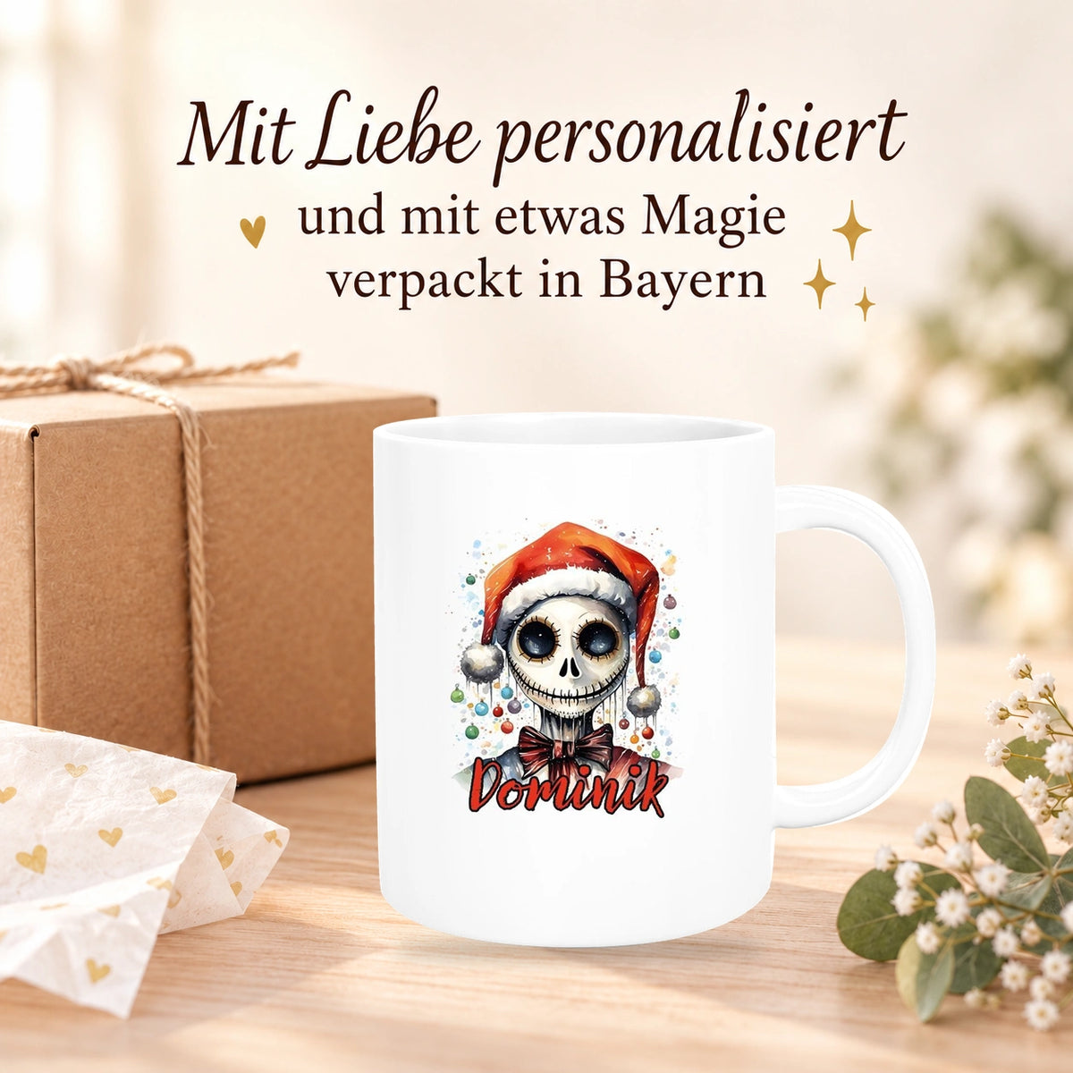 Tasse Wunschname Weihnachten Nightmare before Christmas 6 Keramik versch. Farben