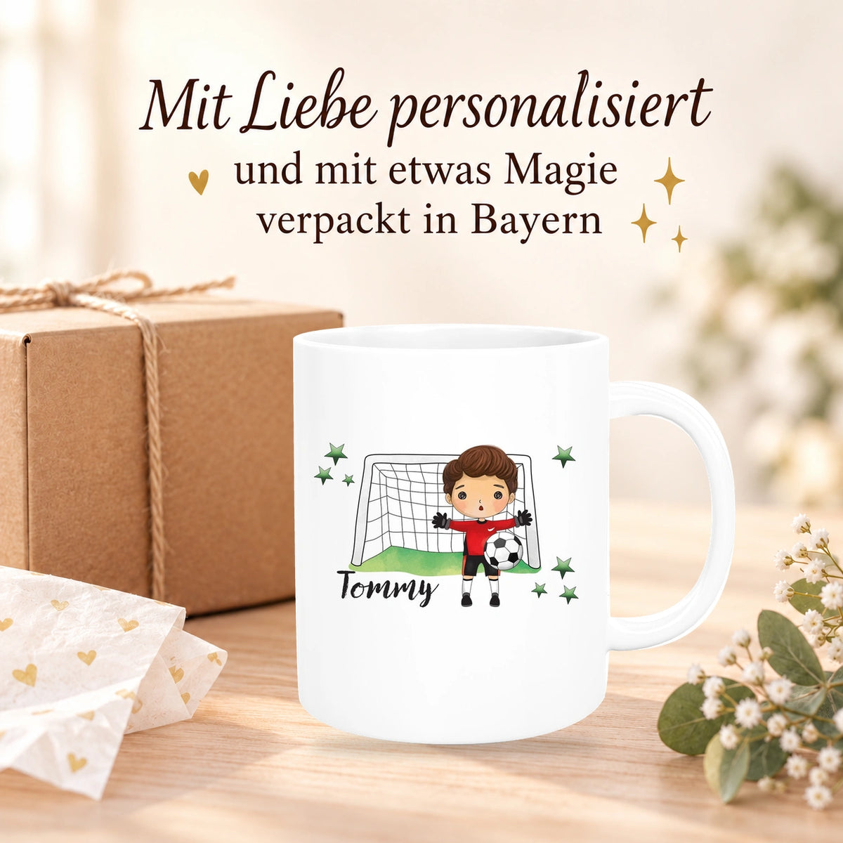 MUCKKI-PRO:d1f718e1706a5aa9a8d56f1adb8445dd372c90d506be2faf18db5d10176a5c51:Tasse Fußball 3 Wunschname Keramik Kinderbecher personalisiert versch. Farben