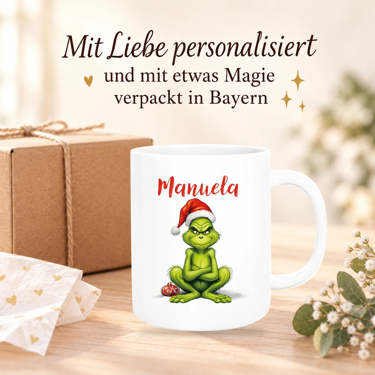 MUCKKI-PRO:b496cc5cb000077f0d9b320256c6d1535367dc4a9c1d98319fdc1b04ad17fcaf:Tasse Wunschname Weihnachten Grinch 4 Keramik Kinderbecher versch. Farben