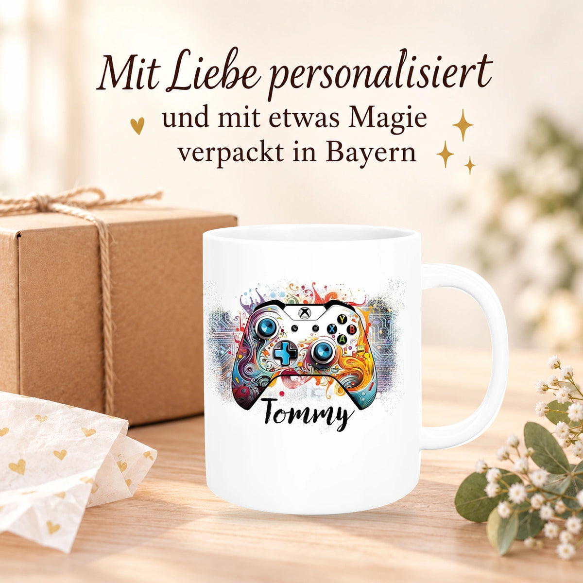 Tasse Gamer 2 Wunschname Keramik Kinderbecher personalisiert versch. Farben