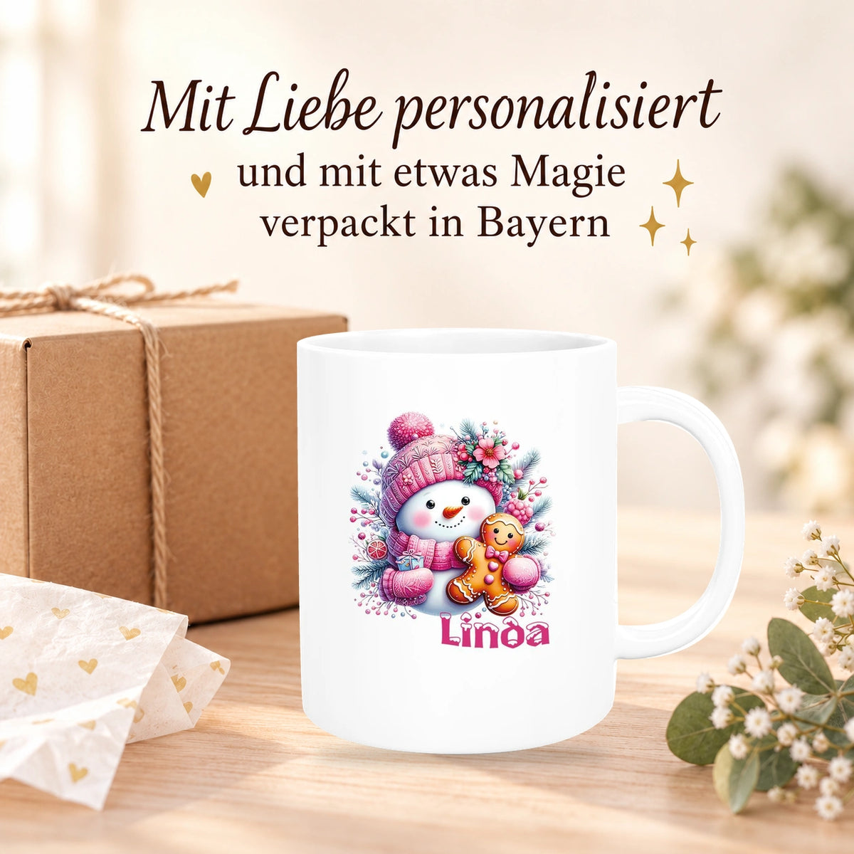 MUCKKI-PRO:a7a0fb7efd936cb8abdaff4ad06078f70335bff978bd850591b472ae6068e034:Tasse Wunschname Weihnachten Schneemann 2 Keramik Kinderbecher versch. Farben