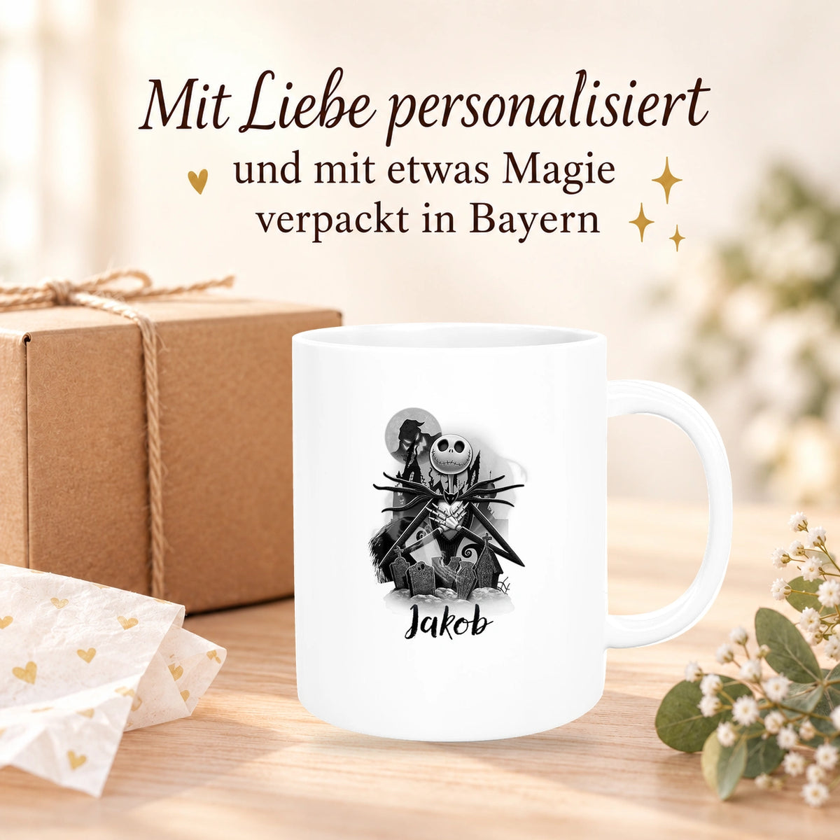 MUCKKI-PRO:afe895de2bf2ad17fcec94bf0f1c1efce70316fd37ddf4b1ecf74cafe8707770:Tasse Wunschname Weihnachten Nightmare before Christmas 4 Keramik versch. Farben