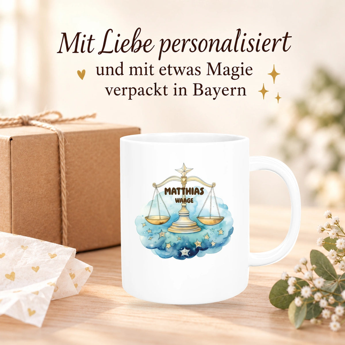 MUCKKI-PRO:652ecb2e73aa515acbde7d6bad84c5382af2c2304fe642aaafd7a6654f1923d7:Tasse Sternzeichen Kinder Waage 1 Wunschname Keramik Kinderbecher personalisiert versch. Farben