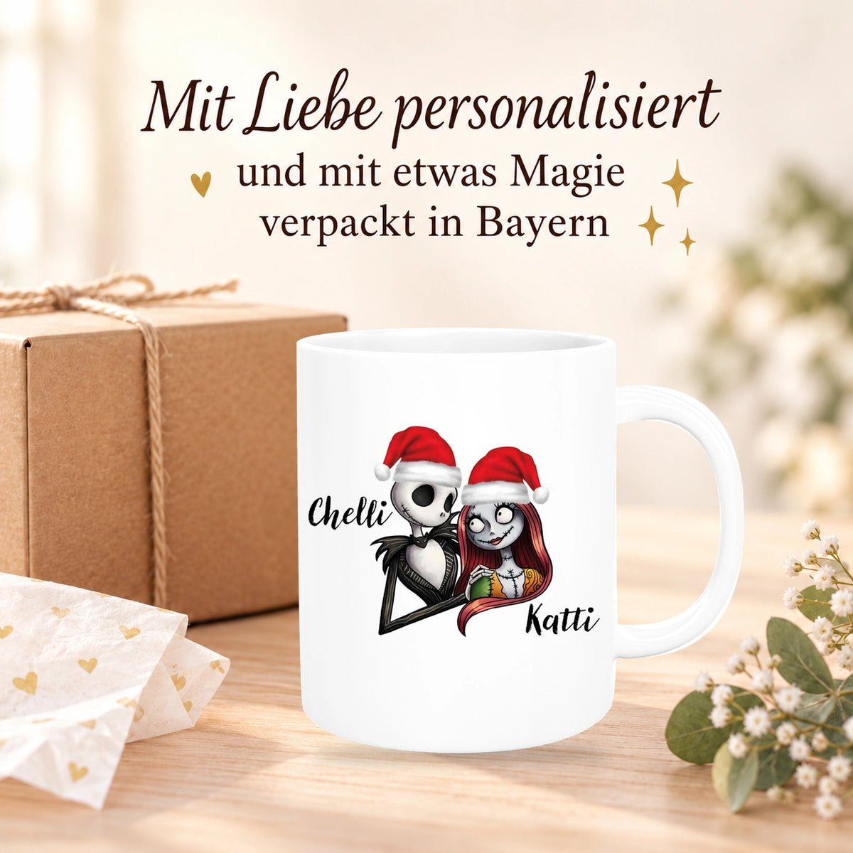 Tasse Wunschname Weihnachten Skull Nightmare before Christmas 3 Keramik versch. Farben