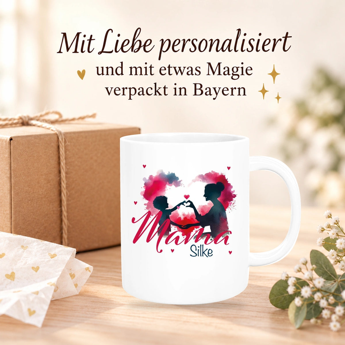 Tasse Muttertag 12 Wunschnamen Keramik Personalisiert versch. Farben