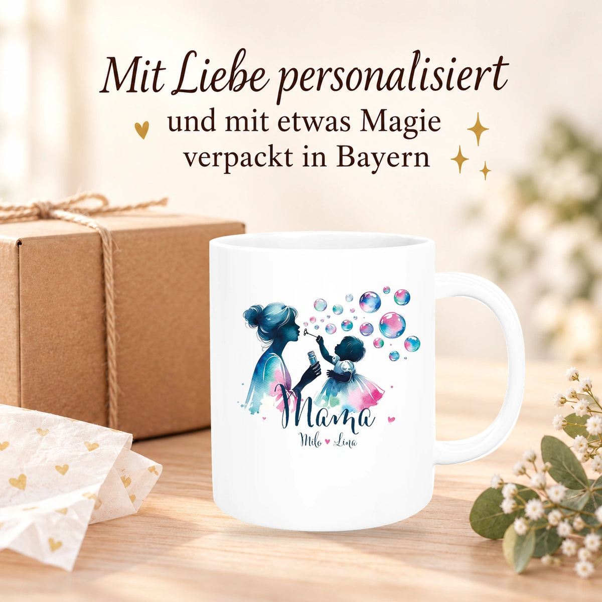 MUCKKI-PRO:a4c46fc9ec4374788049abb0dbb936c177aea05766a203ef50afeb08548aacd9:Tasse Muttertag 10 Wunschnamen Keramik Personalisiert versch. Farben