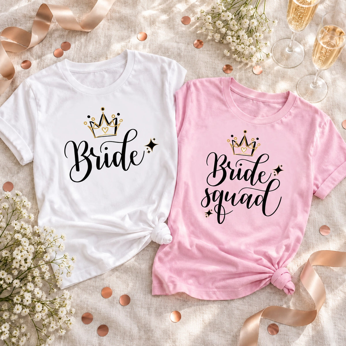 MUCKKI-PRO:592e728fe40ecf76abc416cce70bf78c76365d02641651c4df397128bb297688:T-Shirt Bride & Bride-Squad 03– Damen-Shirt für den Junggesellinnenabschied