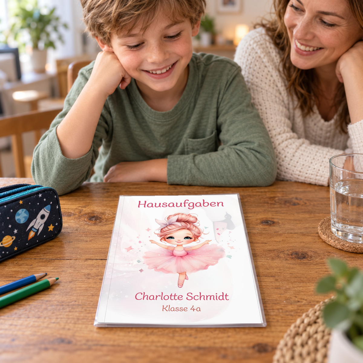 Hausaufgabenheft Ballerina 1 DIN A5 - 48 Blatt mit Name und Klasse