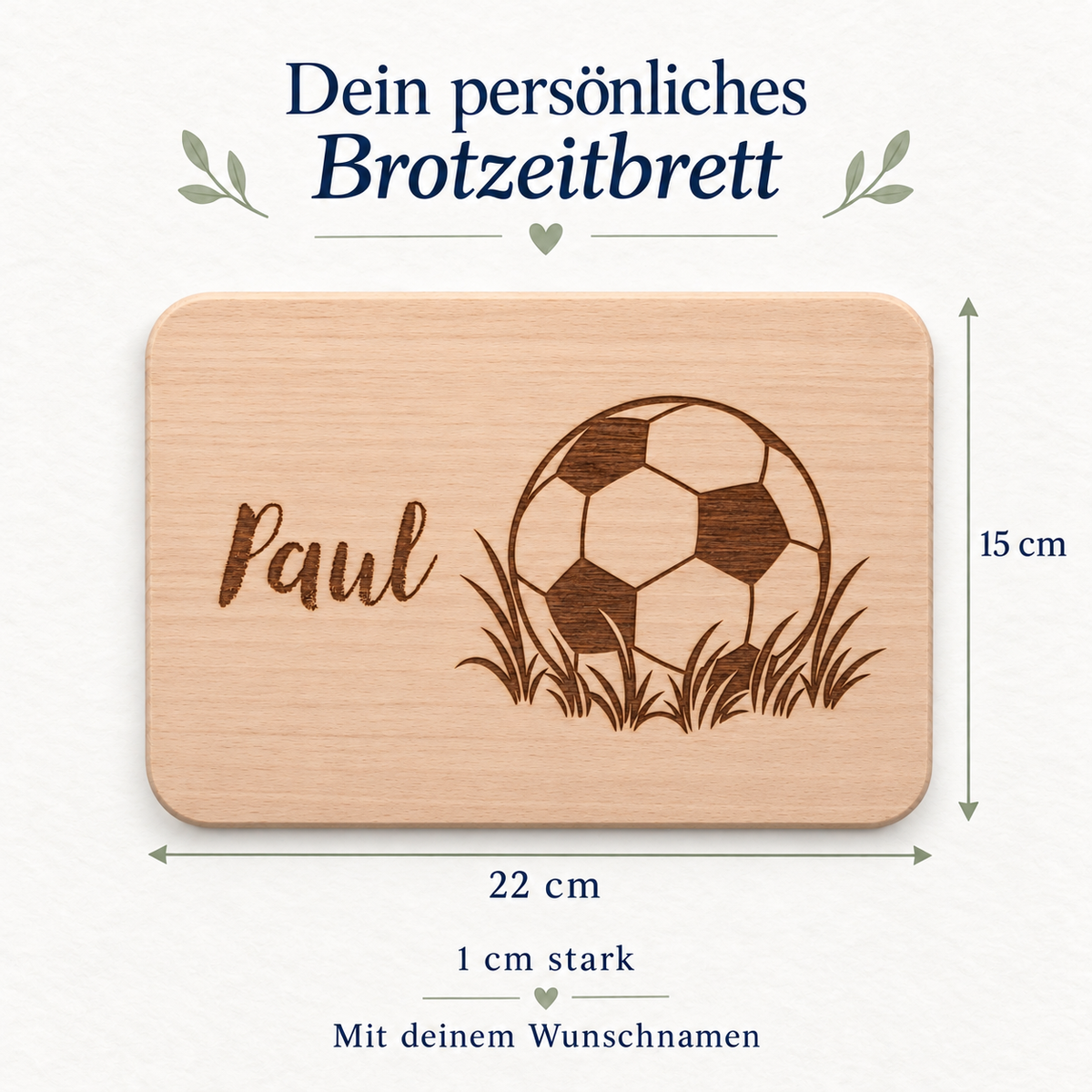 MUCKKI-PRO:a1fb957b5730c22258be48758e67e407b55da9365b2f2bd6b33984966aa42ee0:Frühstücksbrett personalisiert Fußball 3, Holzbrett, Brettchen personalisiert