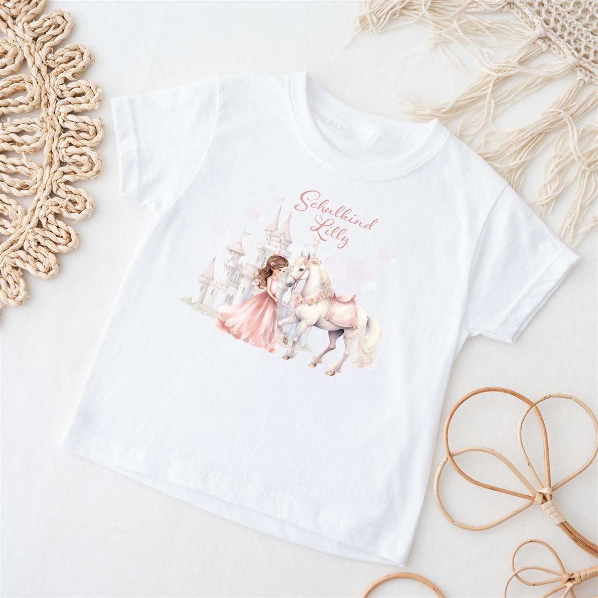 T-Shirt Schulkind-Prinzessin 1 Personalisiert mit Namen Kinder