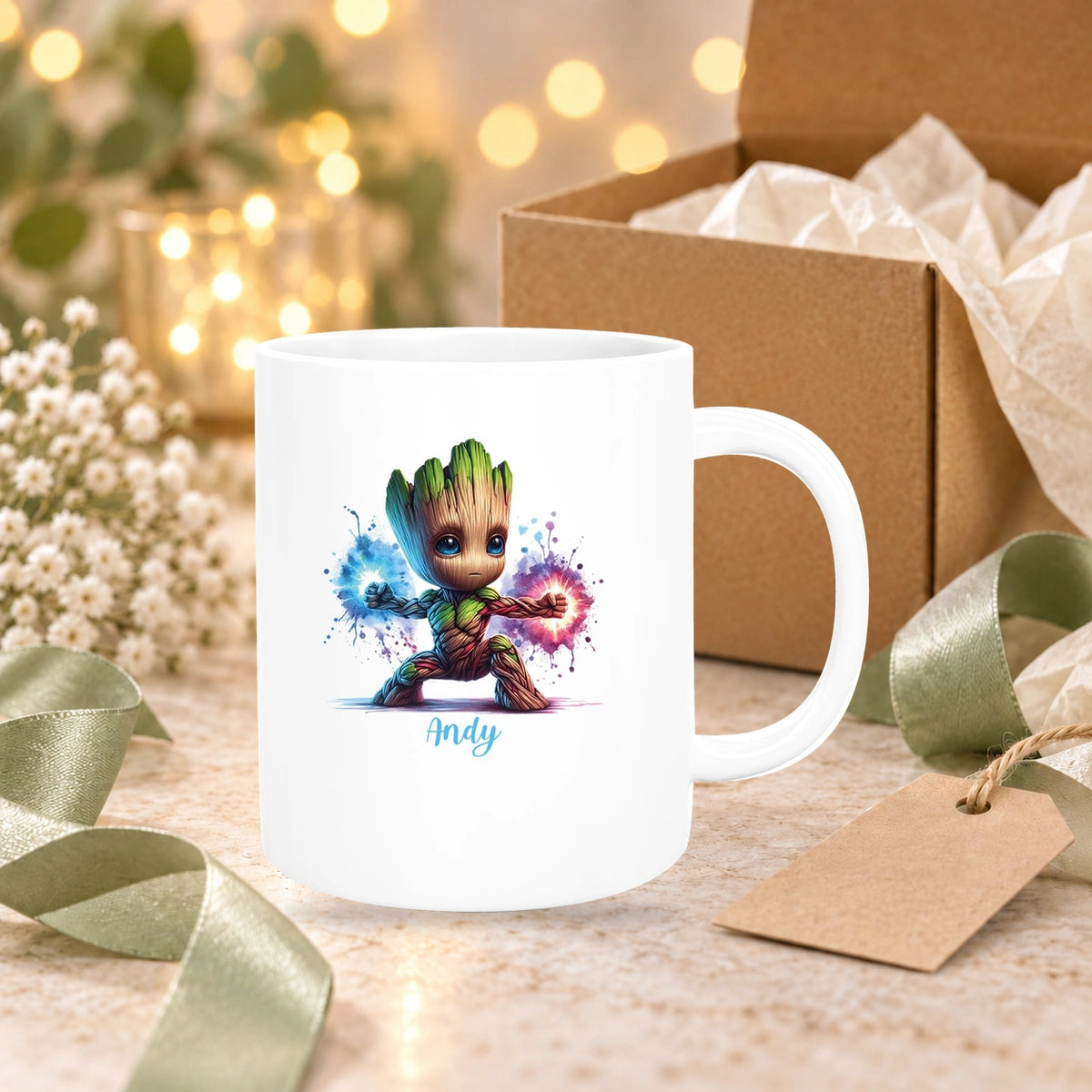 Tasse Wunschname Baby-Groot 8 Keramik Kinderbecher personalisiert versch. Farben