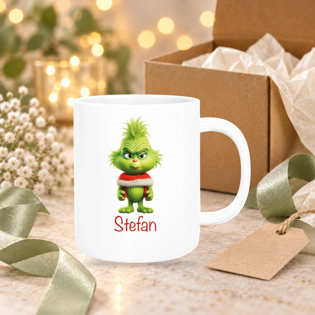 Tasse Wunschname Weihnachten Grinch 1 Keramik Kinderbecher versch. Farben