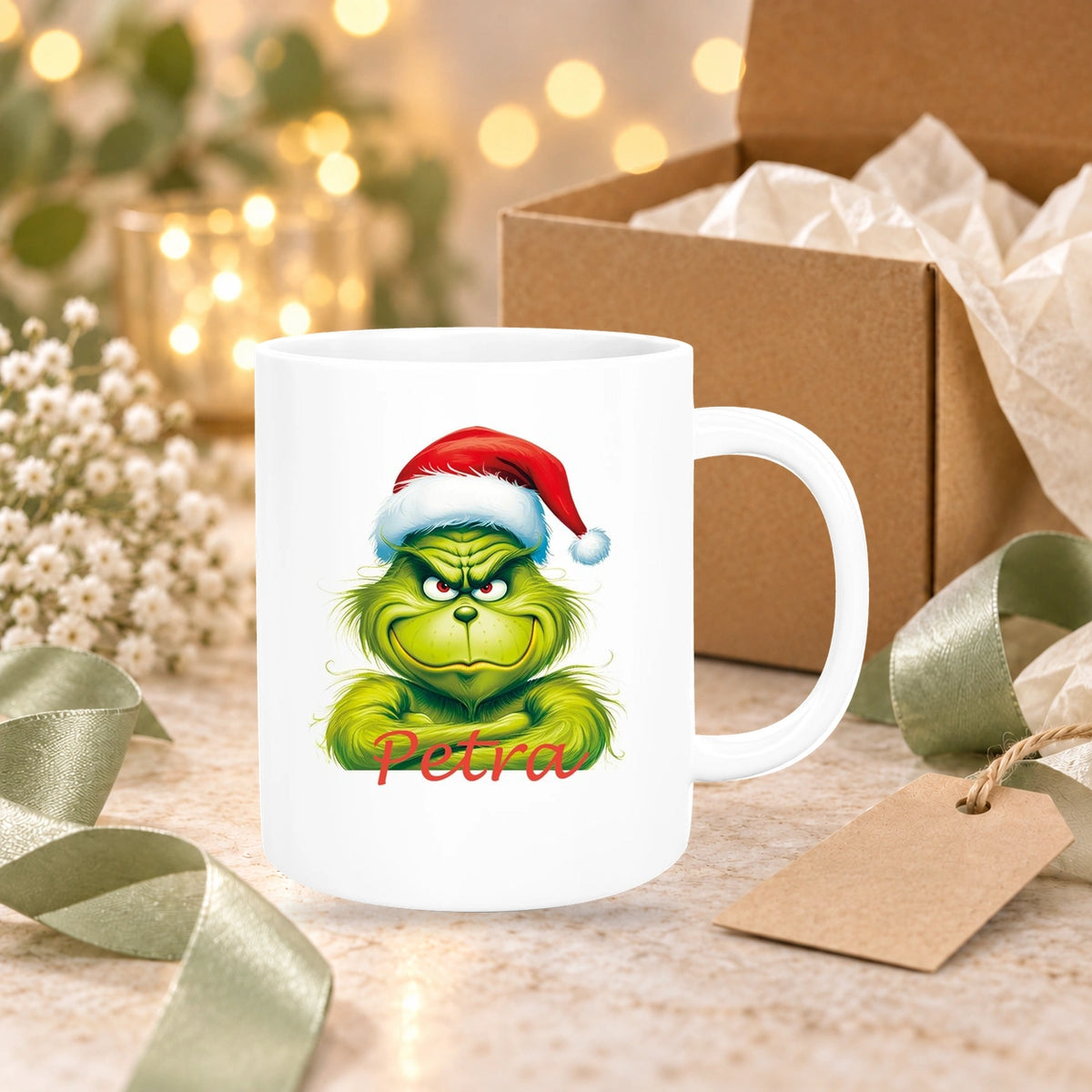 MUCKKI-PRO:bb0154d4931eebc3d3f692a3f5b2887efebe546529997b30b91e01bb3de2e630:Tasse Wunschname Weihnachten Grinch 2 Keramik Kinderbecher versch. Farben