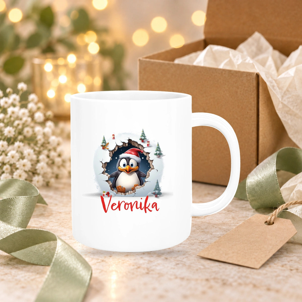 MUCKKI-PRO:f6064c5af09428a542cda541be9f7afce0a4425cafdecd0861a17c78fe7b52d7:Tasse Wunschname Christmas Pinguin 2 Keramik Kinderbecher versch. Farben