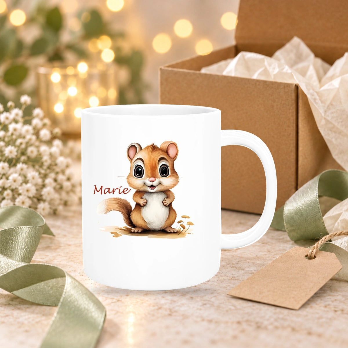 MUCKKI-PRO:1f13875ed76f9f534aba4ef4c3099861776b4382221dddee77b16bfcba45f47f:Tasse Wunschname Chipmunk 2 Keramik Kinderbecher personalisiert versch. Farben