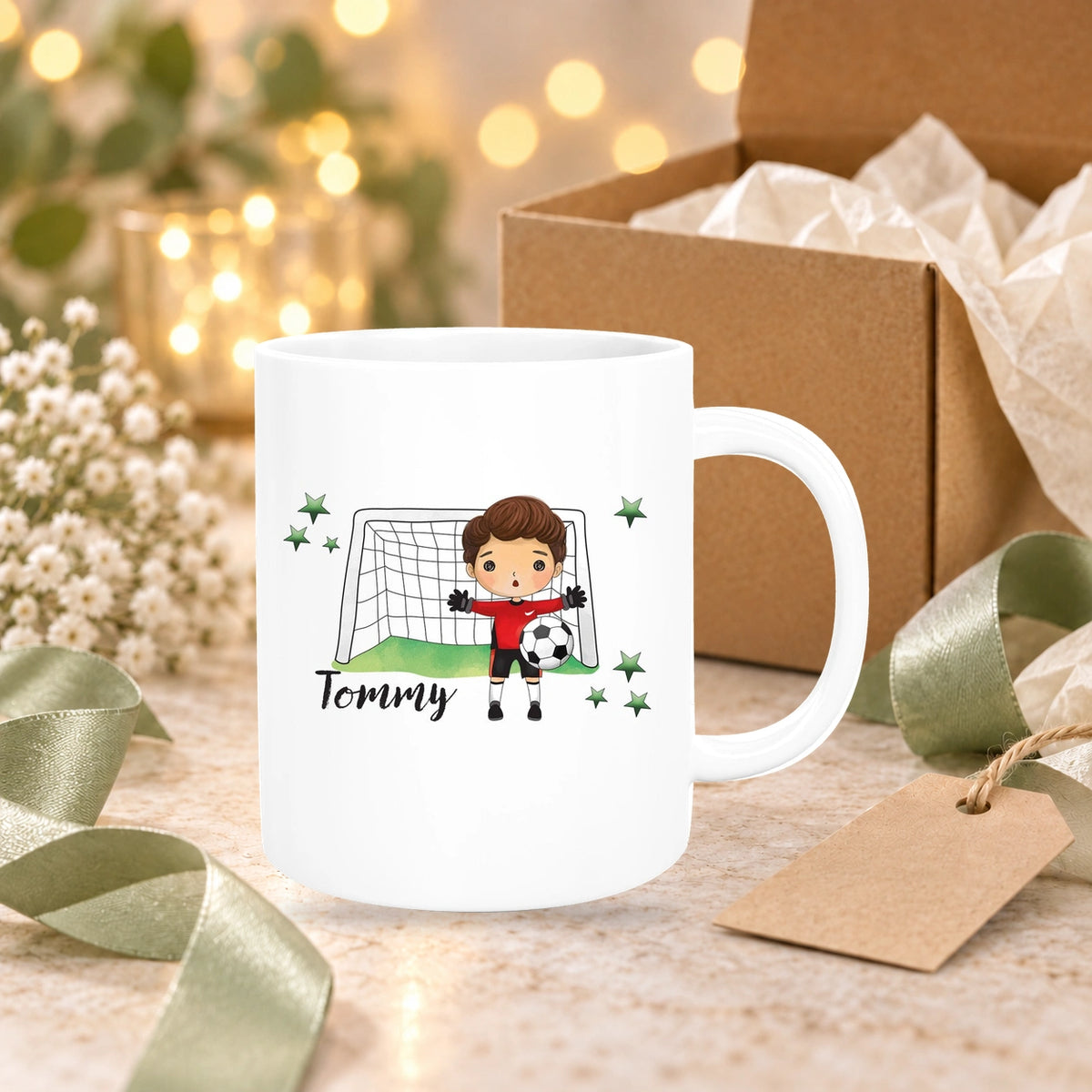 Tasse Fußball 3 Wunschname Keramik Kinderbecher personalisiert versch. Farben