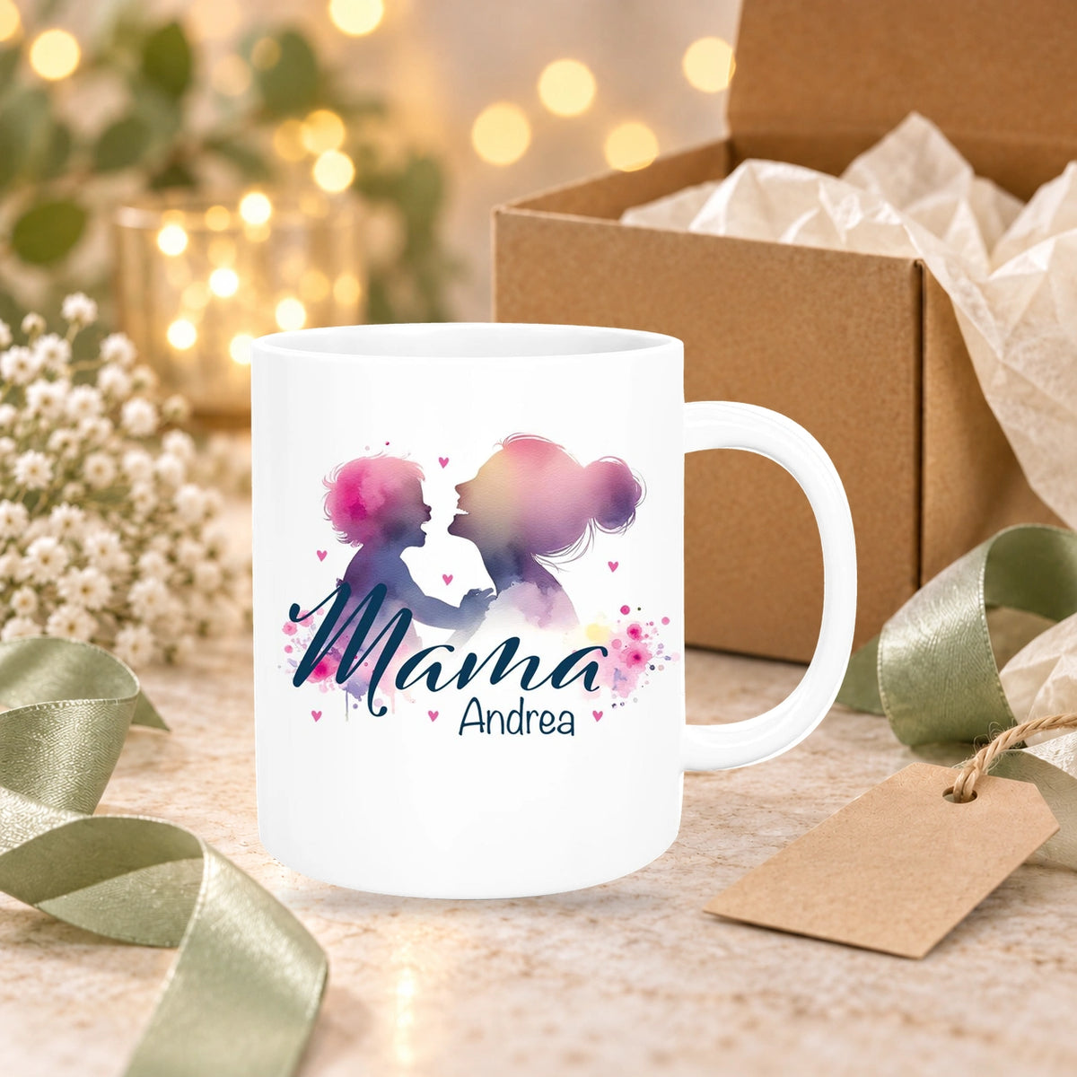 Tasse Muttertag 11 Wunschnamen Keramik Personalisiert versch. Farben