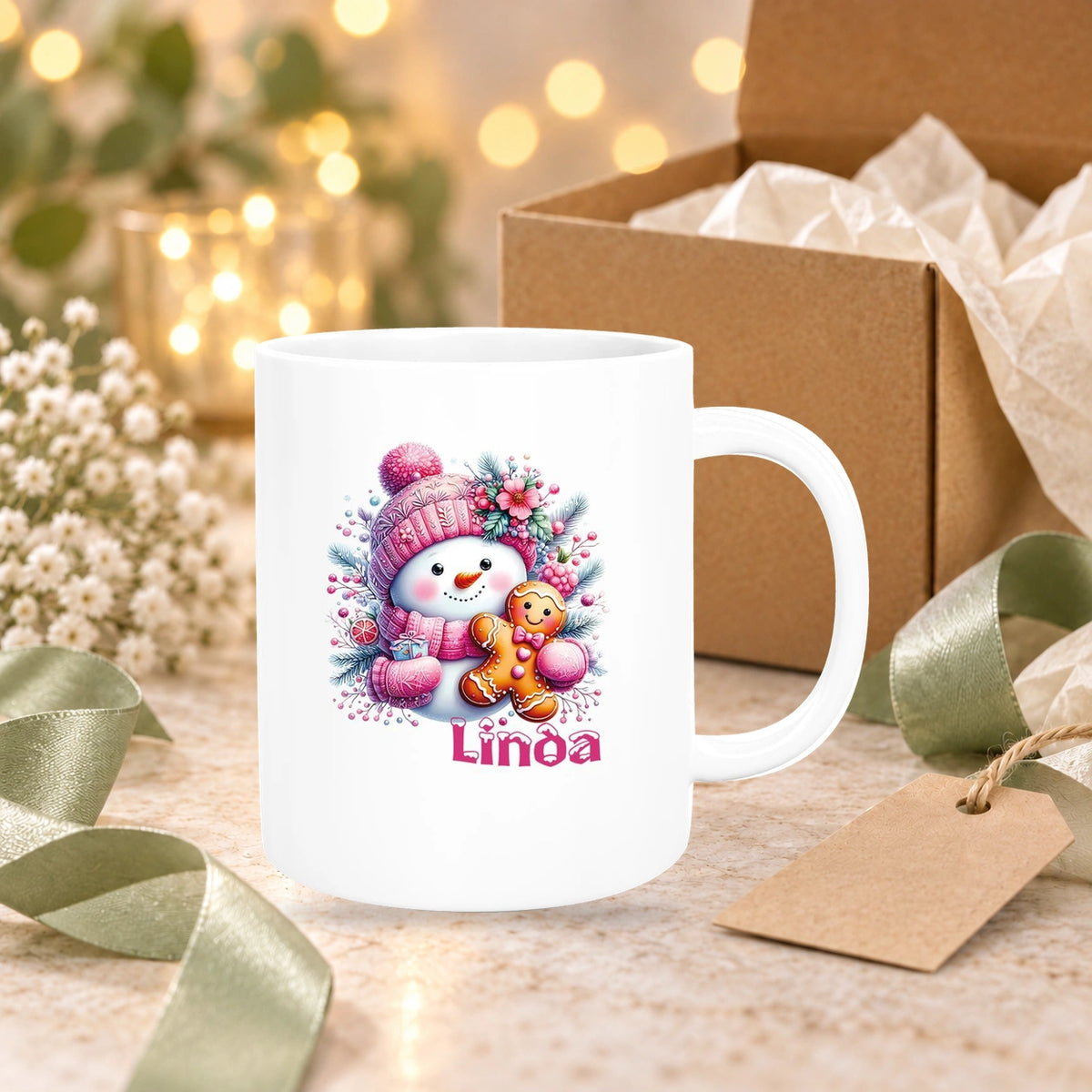 MUCKKI-PRO:b6035477a5de60d4b983eb544c0fd2ed5639bb3ef5a16cdb402da480ba617093:Tasse Wunschname Weihnachten Schneemann 2 Keramik Kinderbecher versch. Farben