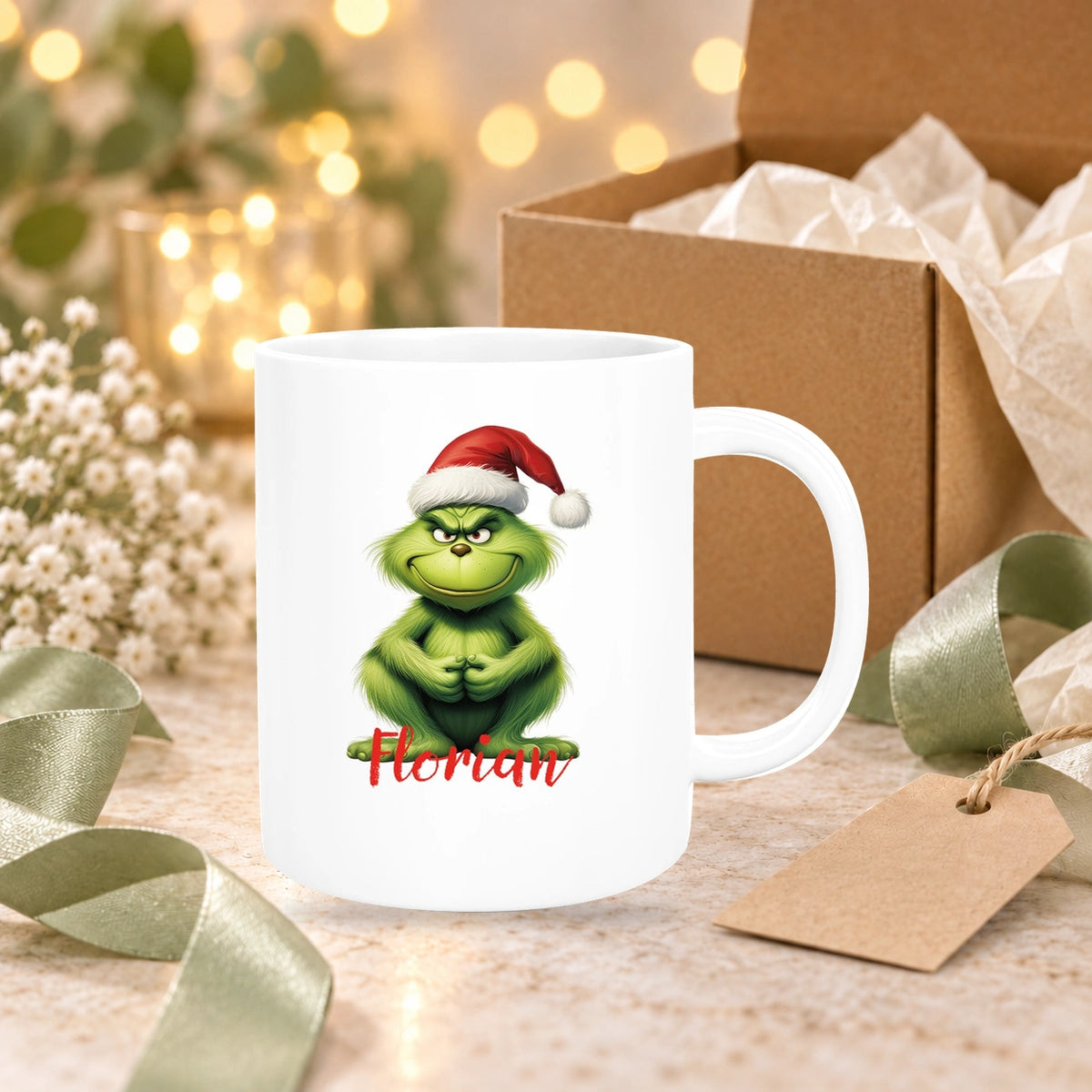 Tasse Wunschname Weihnachten Grinch 5 Keramik Kinderbecher versch. Farben