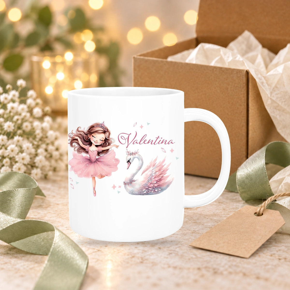 MUCKKI-PRO:0174800d1b5a63eca542012d84a963bf8f943c7b239a76c53986af2dbcbca4f1:Tasse Ballerina 2 Wunschname Keramik Kinderbecher personalisiert versch. Farben