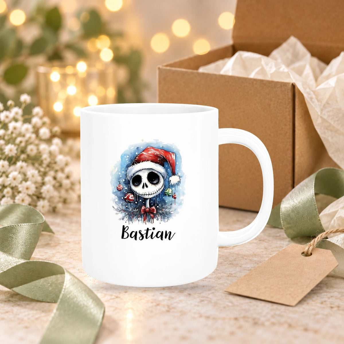 MUCKKI-PRO:e313f749eee256933bcc483e2db9abcfdca054c92e03daf52d75f99804baa053:Tasse Wunschname Weihnachten Nightmare before Christmas 2 Keramik versch. Farben