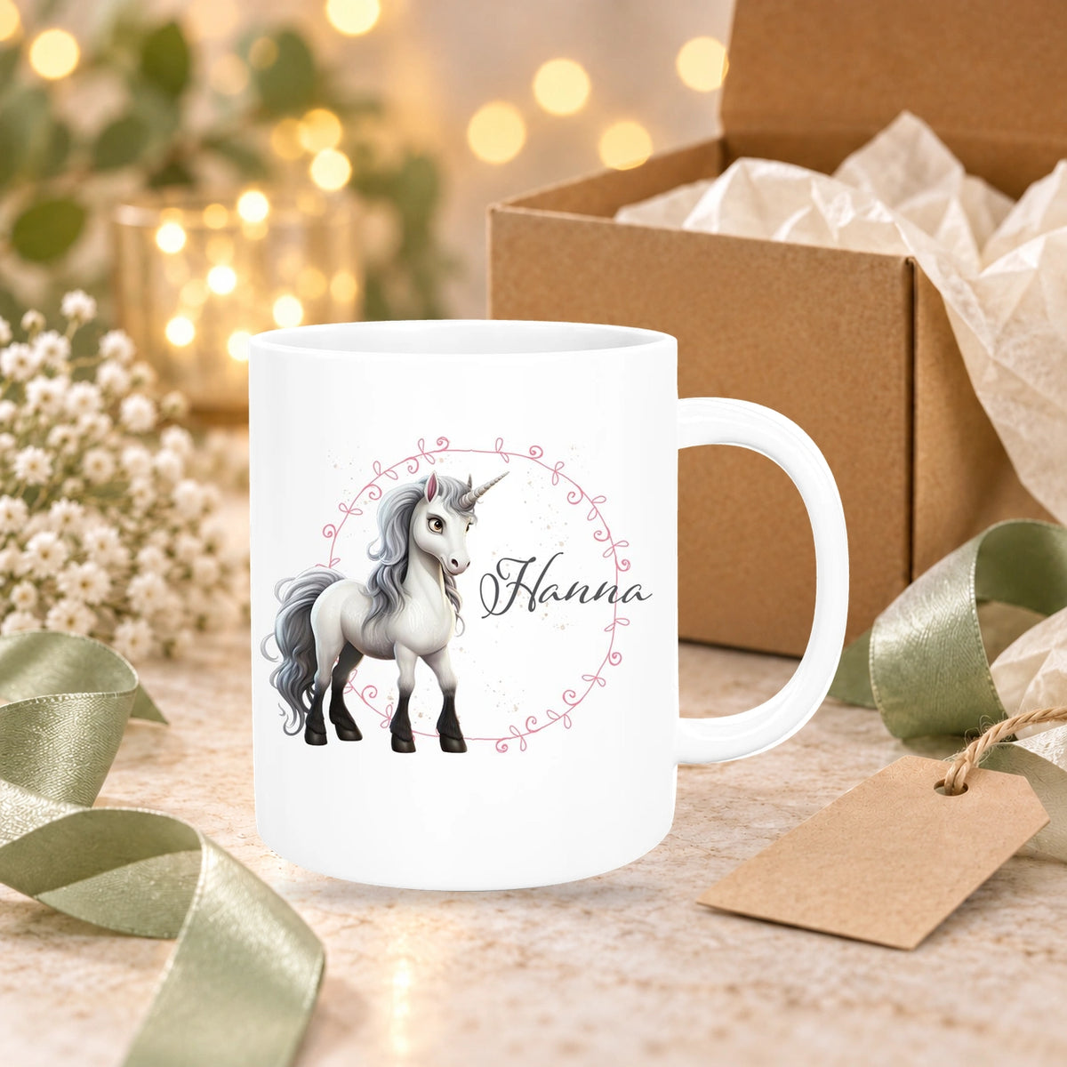 MUCKKI-PRO:86baa779f01fb52643007b558c556a564422ac703bc031506b512e96db6daf7e:Tasse Einhorn 6 Wunschname Keramik Kinderbecher personalisiert versch. Farben