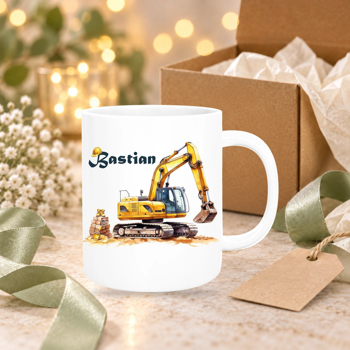MUCKKI-PRO:98f68d99f0dcb718ea72de45ac6c28a6fd8e2c21c6cfb992c94069f10ce86496:Tasse Wunschname Baustelle Bagger Keramik Kinderbecher versch. Farben