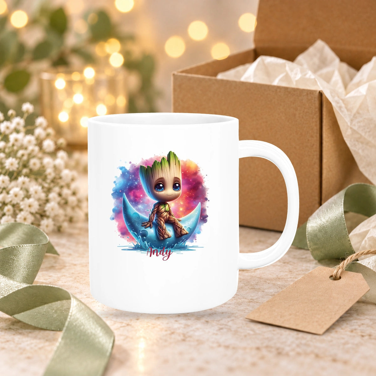 Tasse Wunschname Baby-Groot 7 Keramik Kinderbecher personalisiert versch. Farben