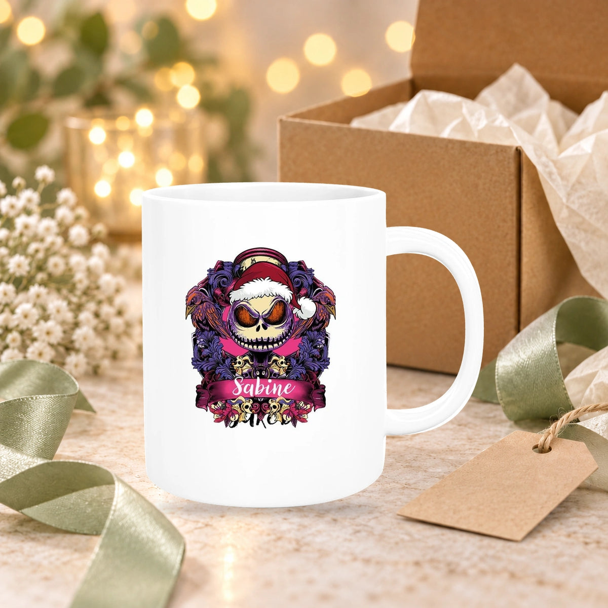 Tasse Wunschname Weihnachten Nightmare before Christmas 5 Keramik versch. Farben