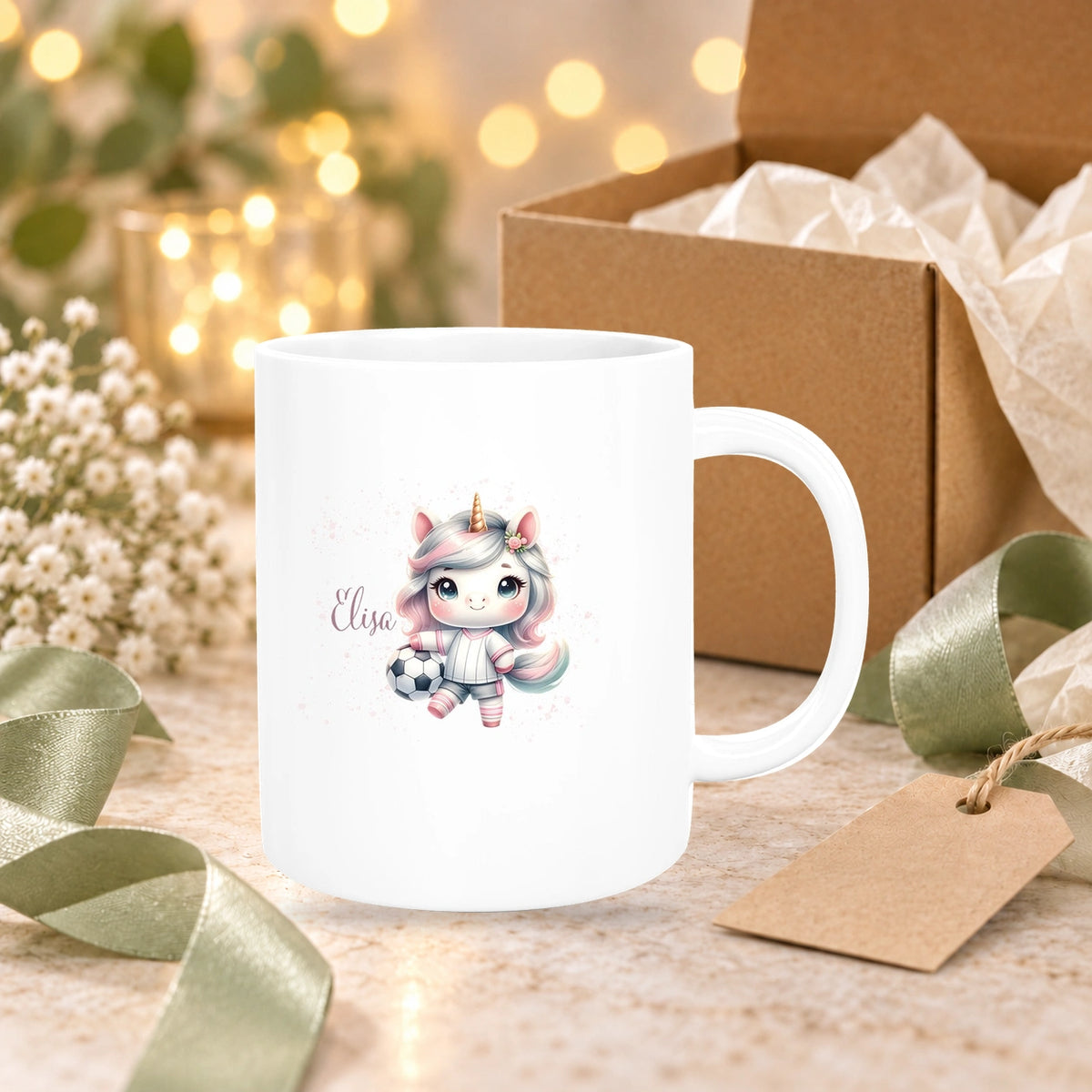 Tasse Fußball 10 Wunschname Keramik Kinderbecher personalisiert versch. Farben
