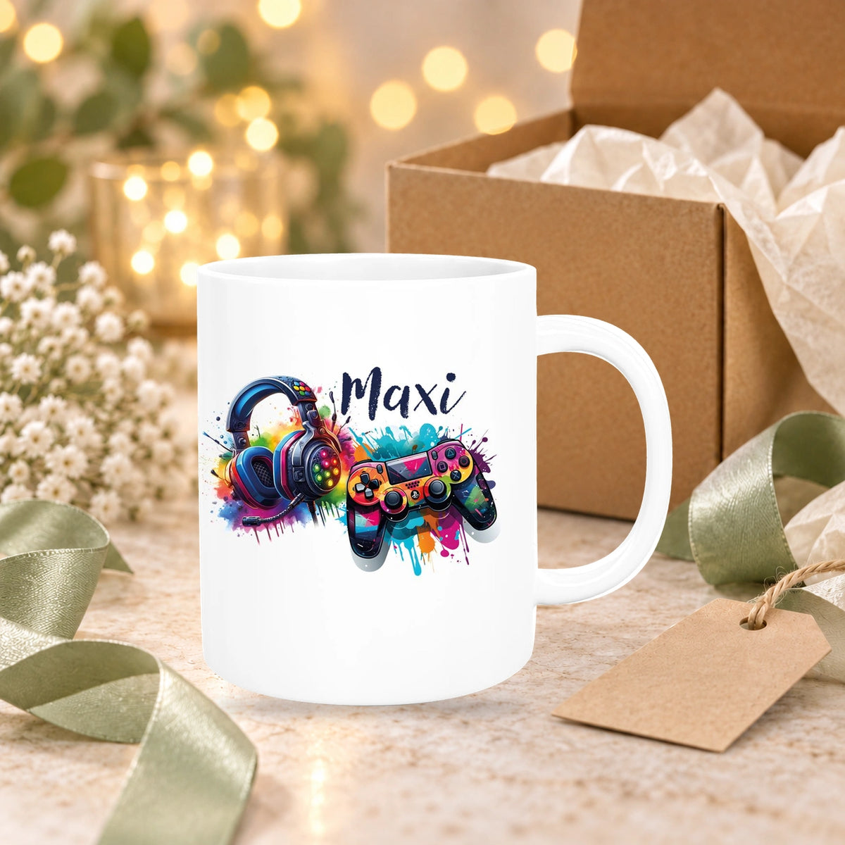 Tasse Gamer 3 Wunschname Keramik Kinderbecher personalisiert versch. Farben