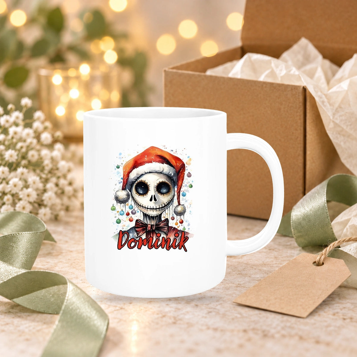 MUCKKI-PRO:38ab198fd1057a84548bc4bb2bd73a3eb5dd61278a90f442b38a144490e0d78c:Tasse Wunschname Weihnachten Nightmare before Christmas 6 Keramik versch. Farben