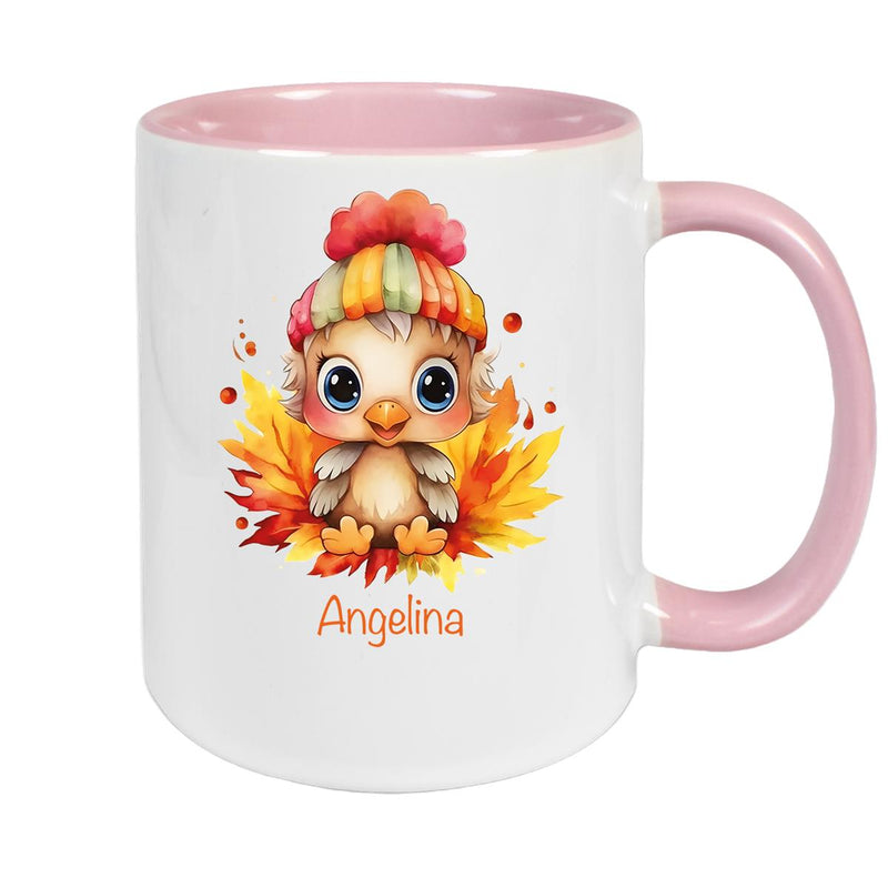 Tasse Wunschname Küken 1 Keramik Kinderbecher personalisiert versch. Farben