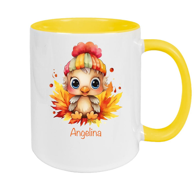 Tasse Wunschname Küken 1 Keramik Kinderbecher personalisiert versch. Farben