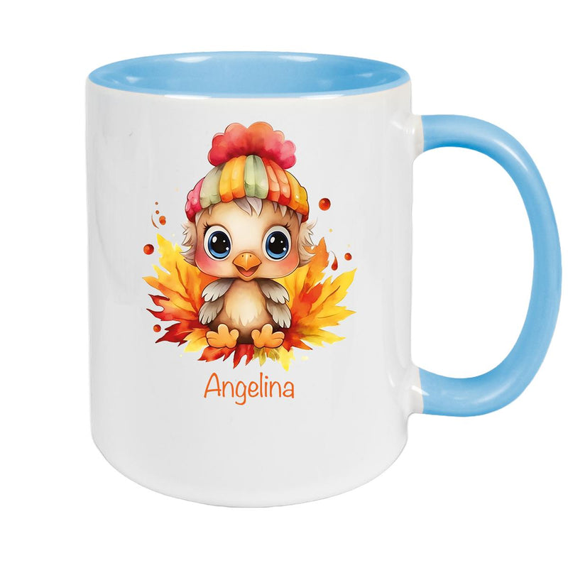 Tasse Wunschname Küken 1 Keramik Kinderbecher personalisiert versch. Farben