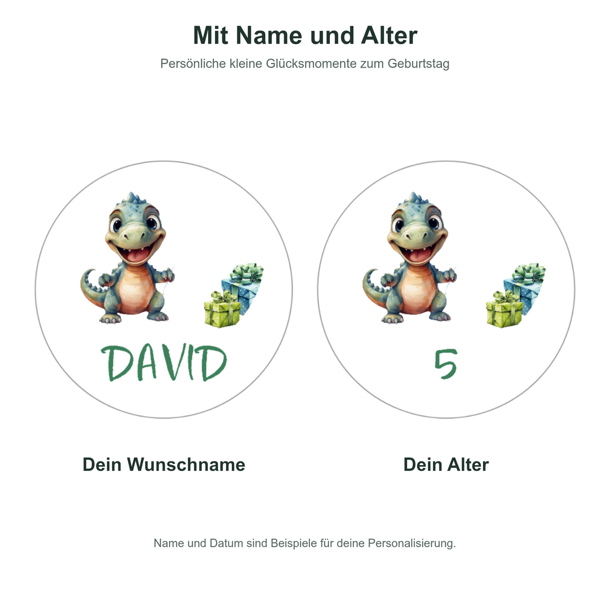 MUCKKI-PRO:10e83048d65f924f8c6acafc2acd7ca1e9f77c19951336a7bba0bb2a29ebfea9:Muffinaufleger Geburtstag Dino 5 – 4 cm (20 Stück) oder 6 cm (12 Stück) mit Name und Alter