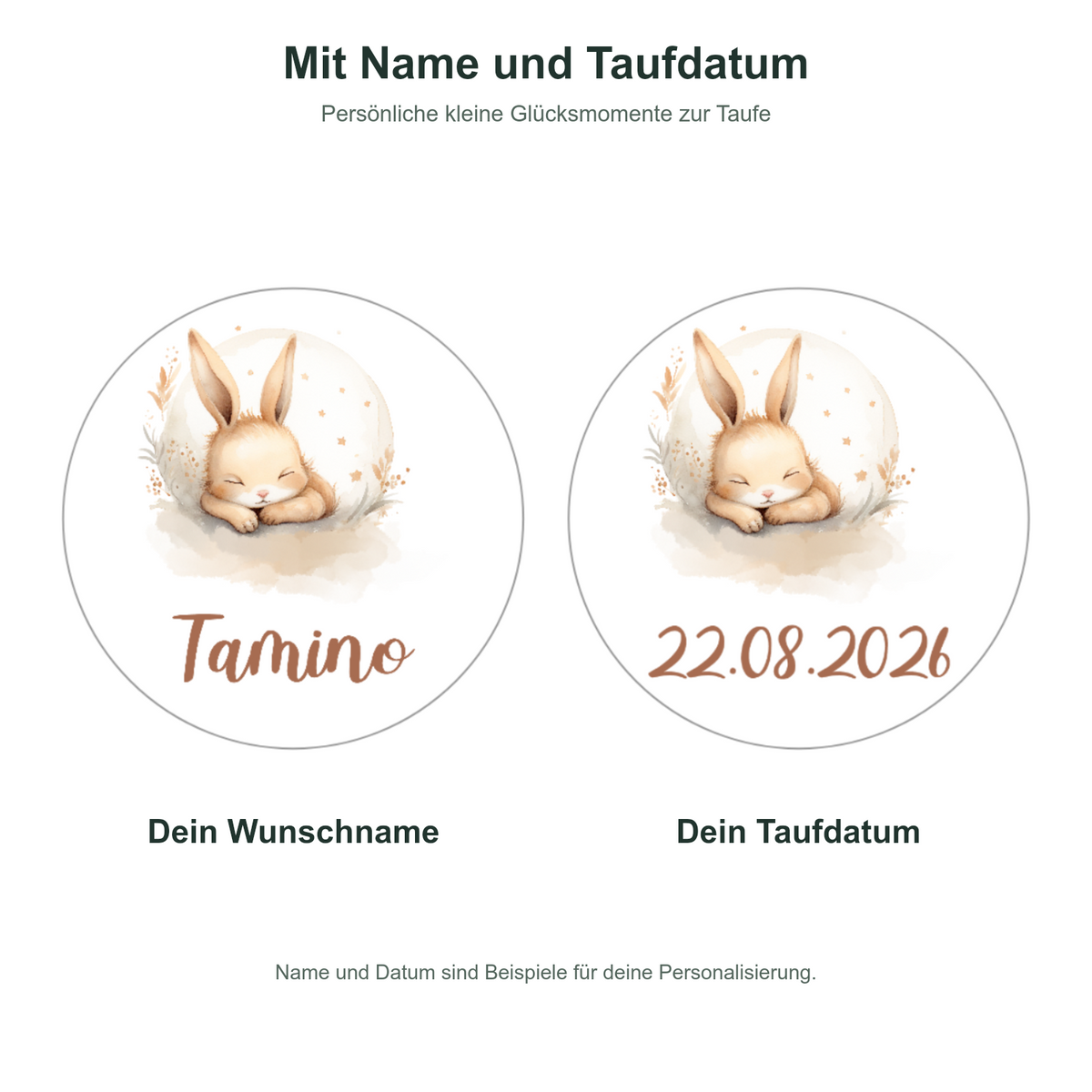MUCKKI-PRO:764de4f9314ba8eafbaf2a5a9f36d0cf617a4a9f321656b20d3a049d8be3425c:Muffinaufleger Taufe Hase 2 – 4 cm (20 Stück) oder 6 cm (12 Stück) mit Name und Taufdatum