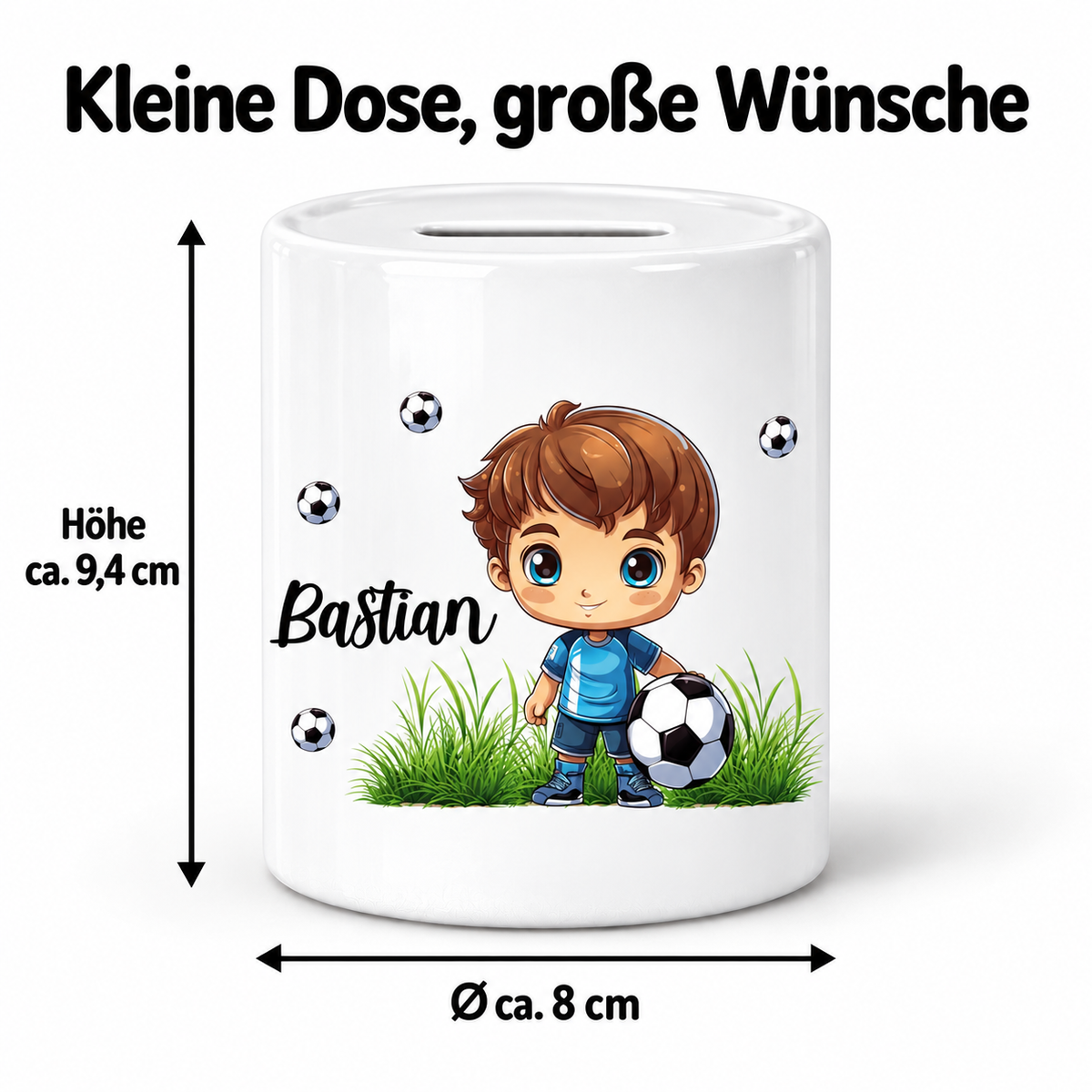 MUCKKI-PRO:c7eefb014391a4293bbcdbfb3ce1b8ee2a7e3b948d3446da4910d3eb9df7f080:Spardose mit Wunschname Fußball 6 personalisiert