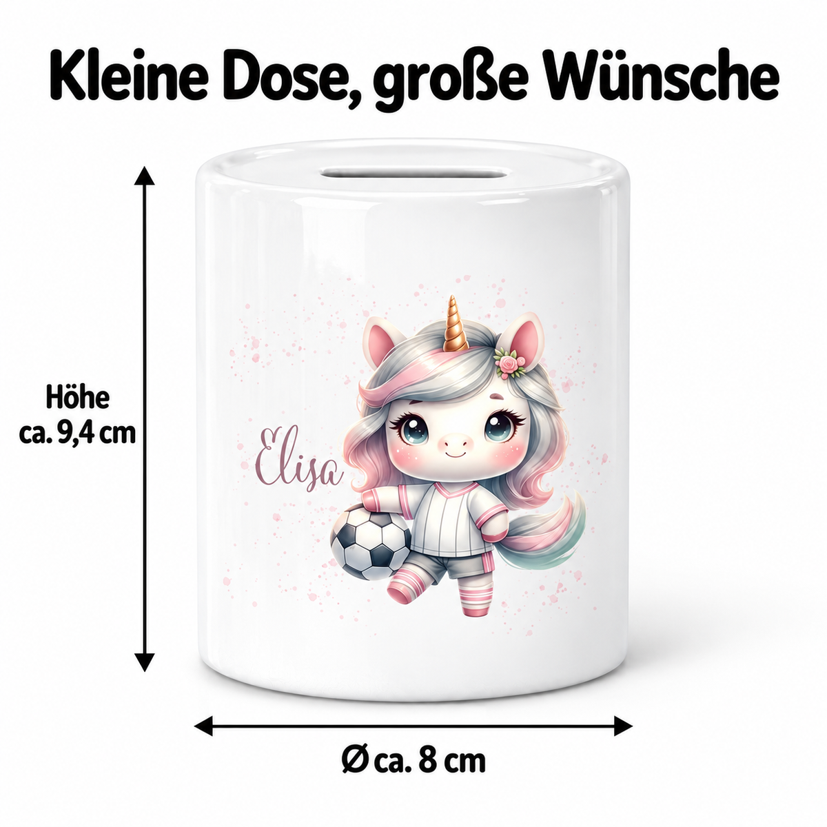 MUCKKI-PRO:ab9502c779a68b463b464fa152407ace5c9236ee19c30069e2c25c383778077d:Spardose mit Wunschname Fußball  10 personalisiert