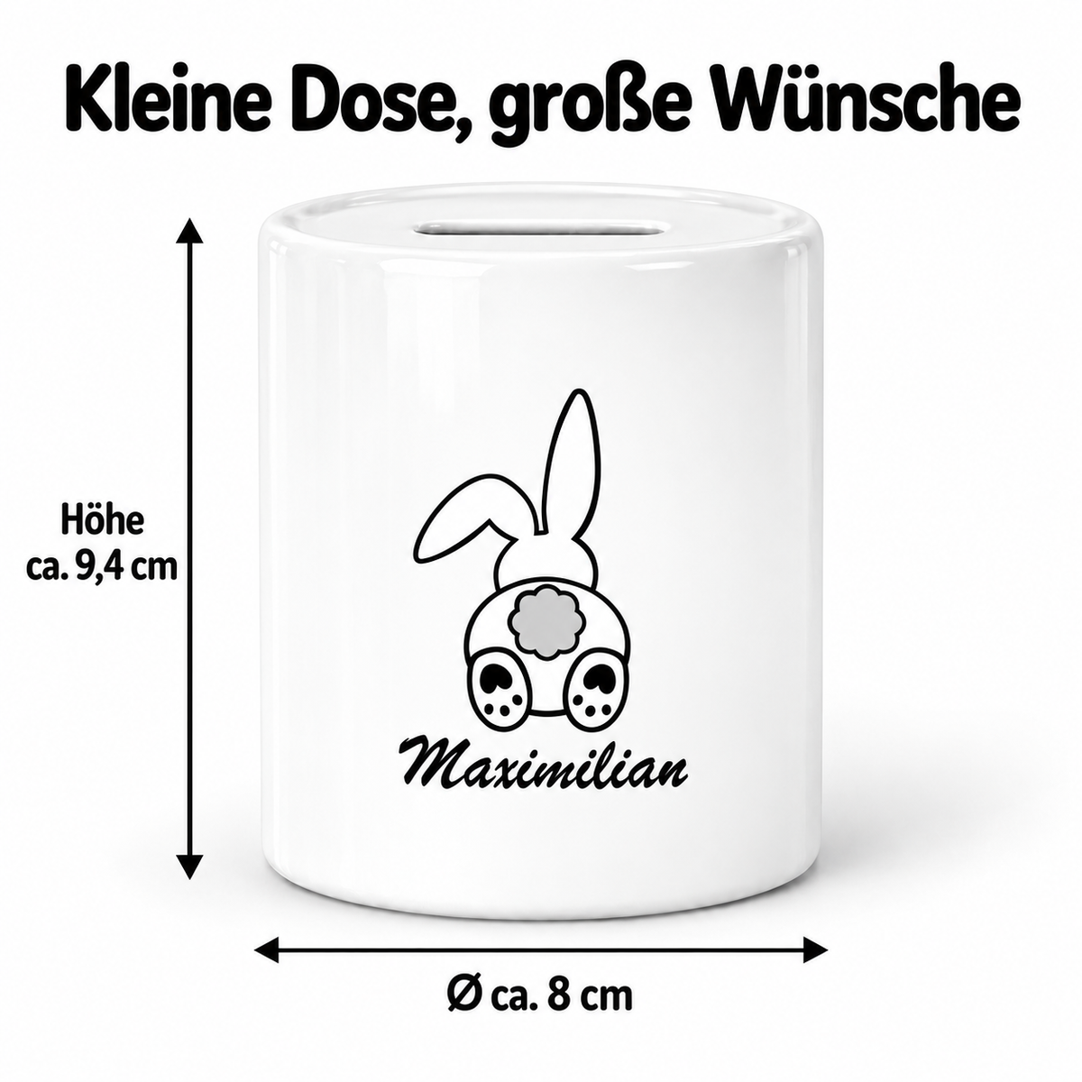 MUCKKI-PRO:75885f1dacac71169d315c9aac7e614dfc5f2bed82f1dc11faf2b7d68f815566:Spardose Ostern - Hase 4 mit Wunschname personalisiert