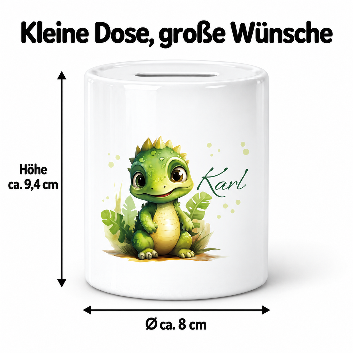 MUCKKI-PRO:52aa050bfde168ca380e90733cbd23564c61326fb692bb31ad5ab260fc920e7c:Spardose mit Wunschname Dino 16 personalisiert