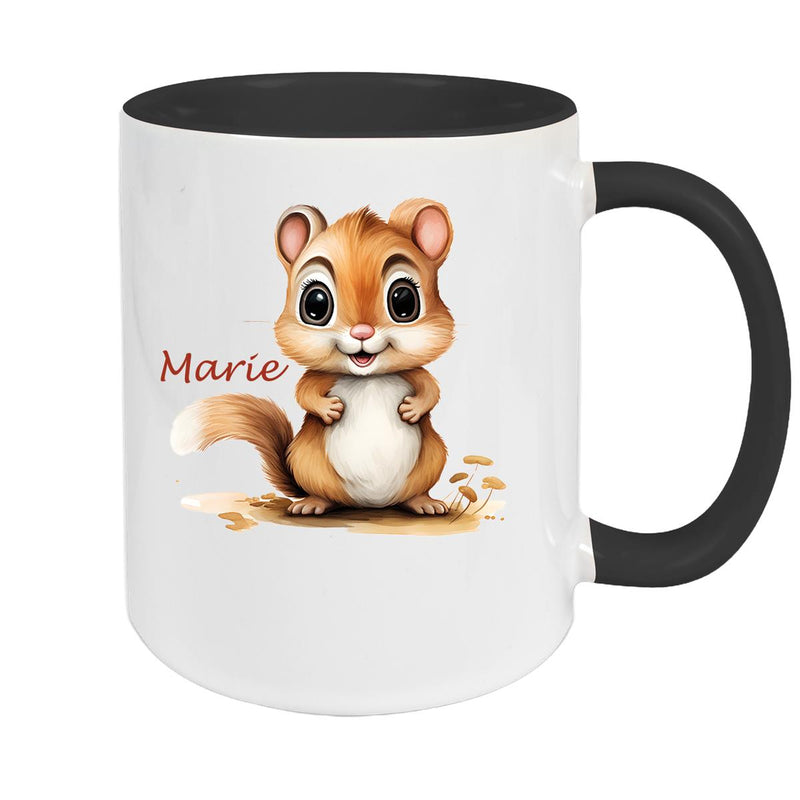 Tasse Wunschname Chipmunk 2 Keramik Kinderbecher personalisiert versch. Farben