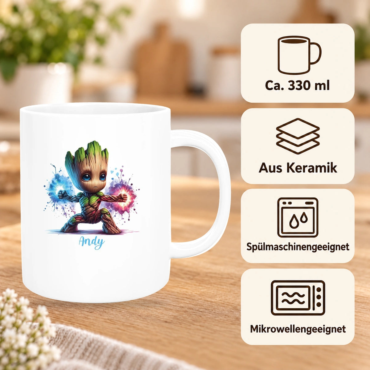 MUCKKI-PRO:9763ede8b1f562cf904fde2ffb8f3b334ae14a429500d4234b486e02f33bcd76:Tasse Wunschname Baby-Groot 8 Keramik Kinderbecher personalisiert versch. Farben