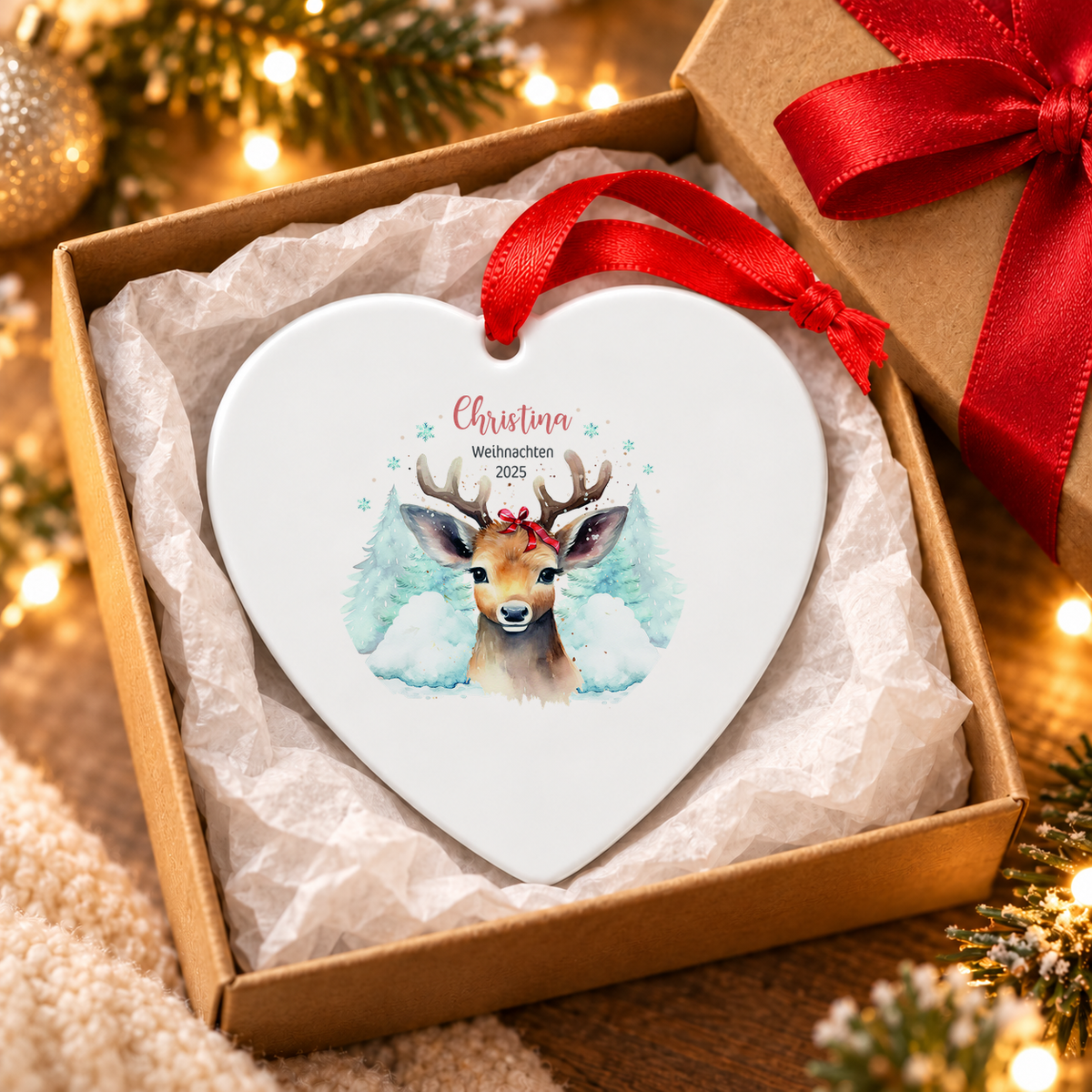 MUCKKI-PRO:f4ee0f6f120b1b11fafe29497b274286ea4836488b95646479db9997cf820afb:Weihnachtsanhänger personalisiert Rentier Mama mit Wunschnamen – Rund, Stern, Herz oder Glocke