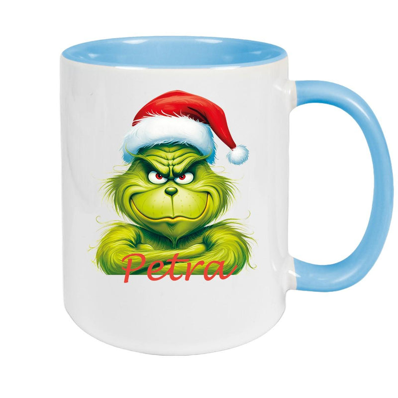 Tasse Wunschname Weihnachten Grinch 2 Keramik Kinderbecher versch. Farben