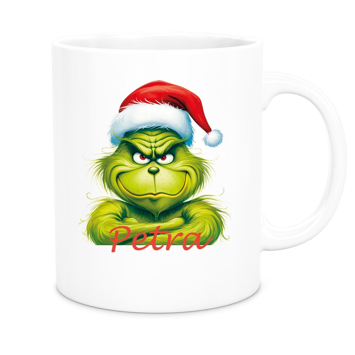 Tasse Wunschname Weihnachten Grinch 2 Keramik Kinderbecher versch. Farben